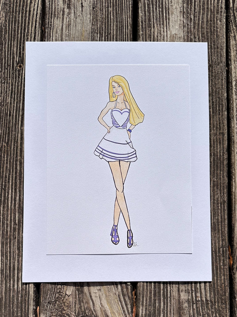 Barbie Print Blue Dress