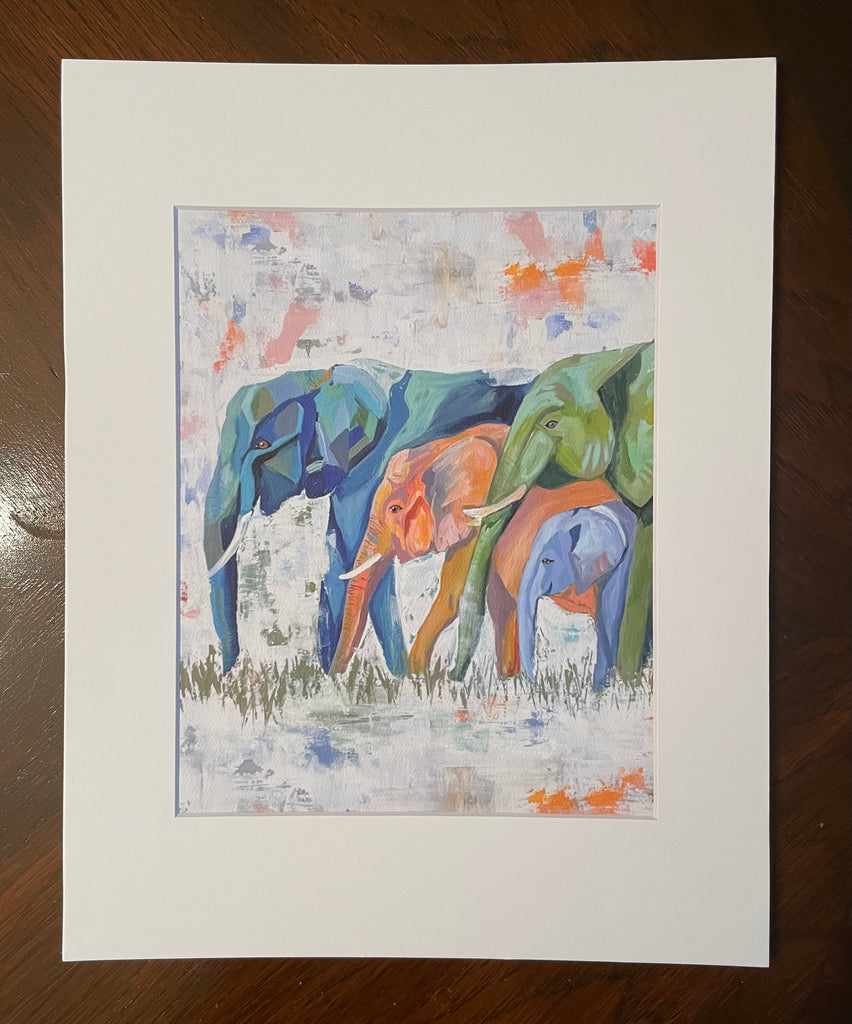 Elephant Family Print