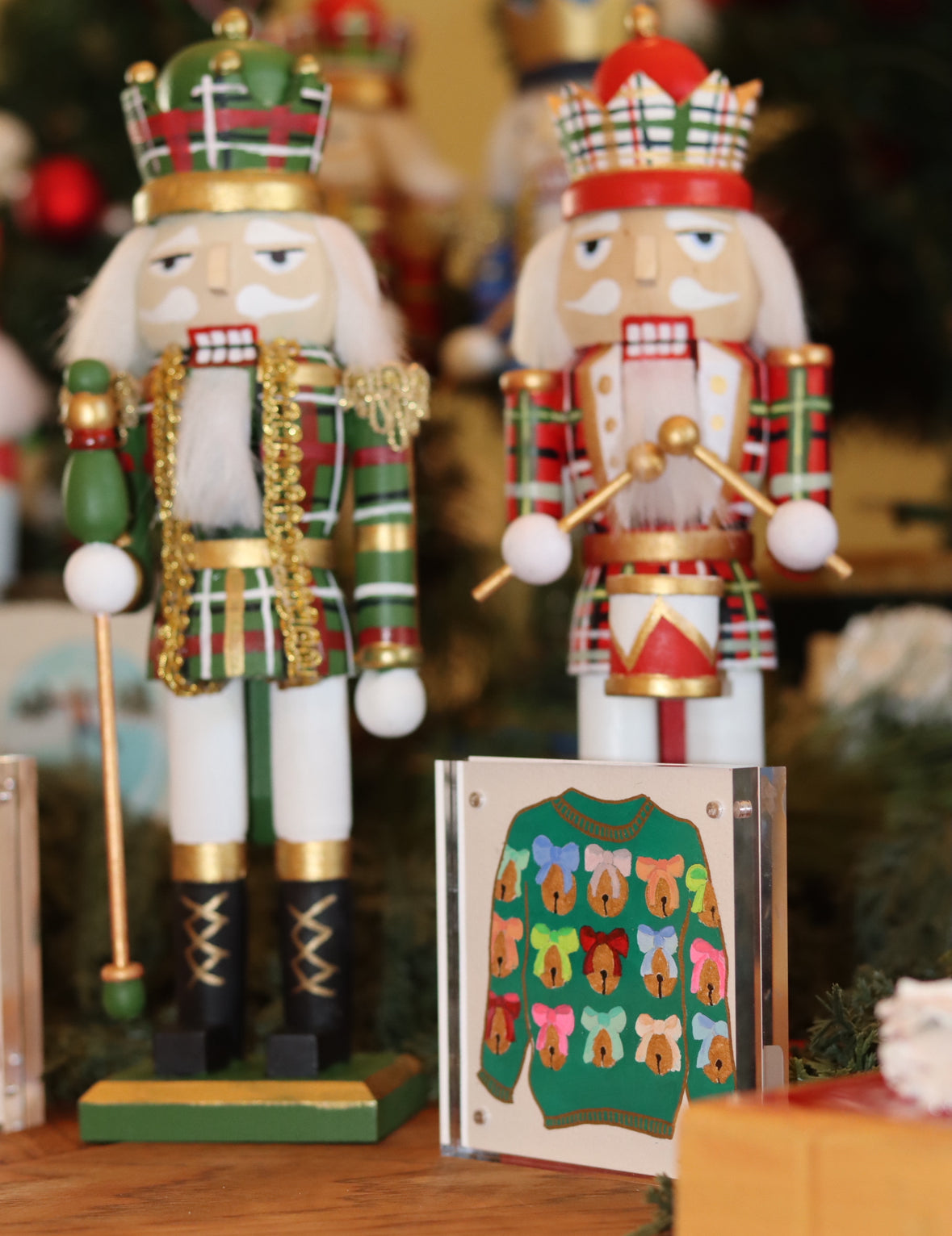 Handpainted Plaid Nutcrackers
