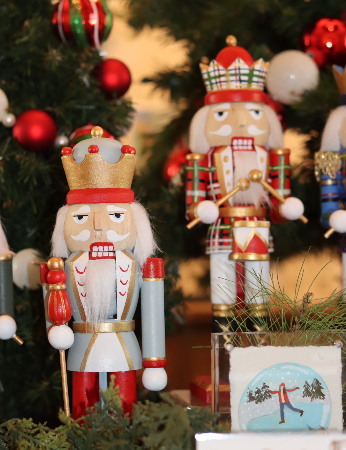 Handpainted Plaid Nutcrackers