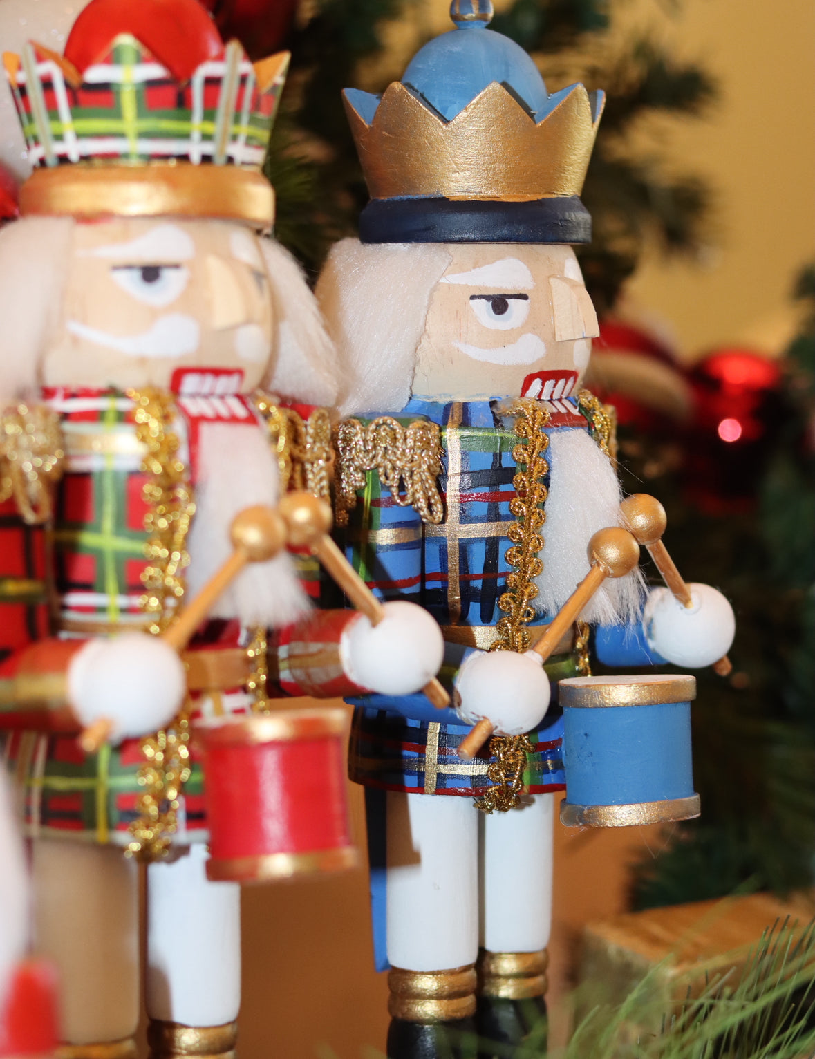 Handpainted Plaid Nutcrackers