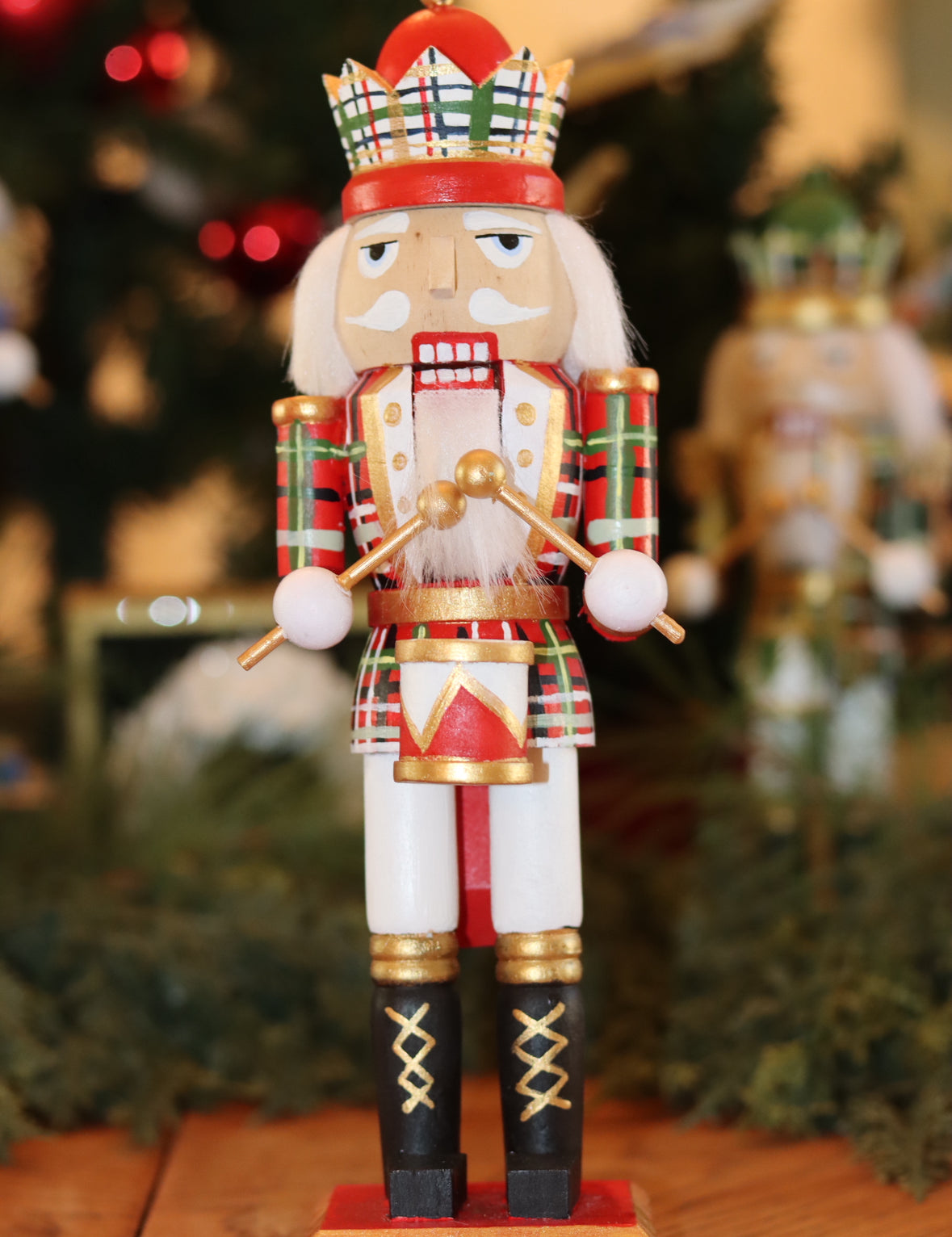 Handpainted Plaid Nutcrackers