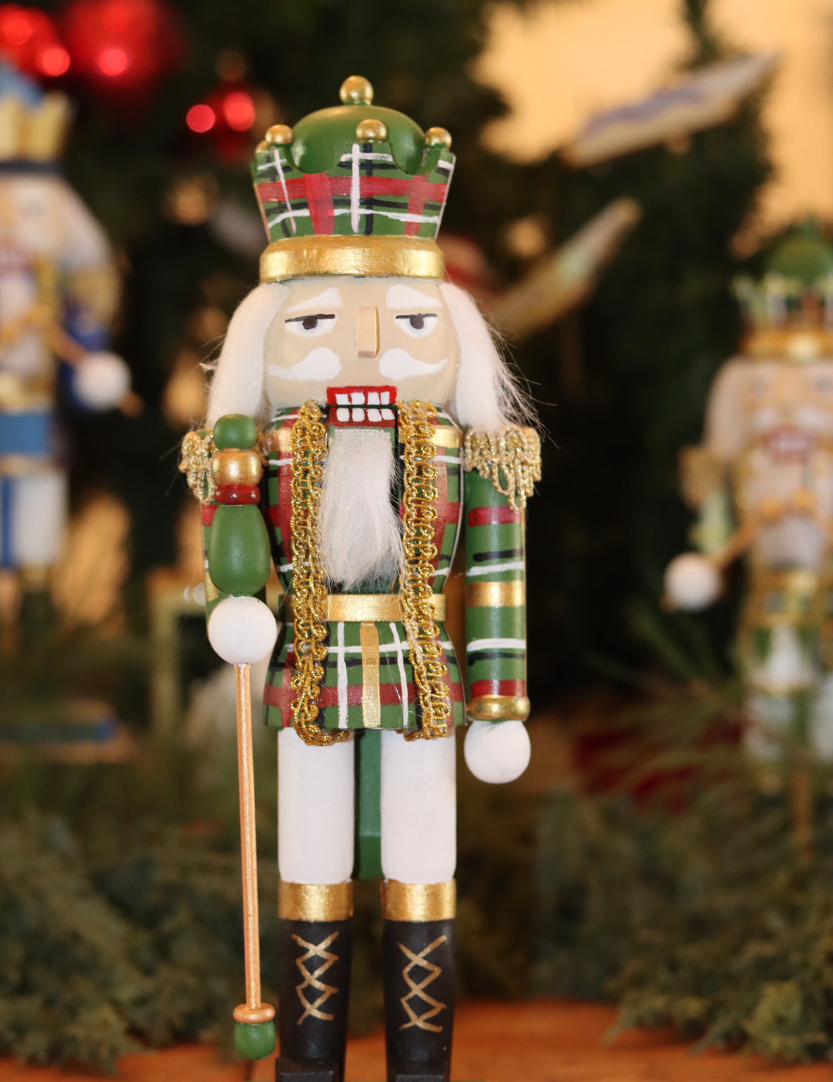 Handpainted Plaid Nutcrackers