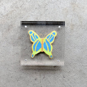 Mini Acrylic Butterfly Green and Blue