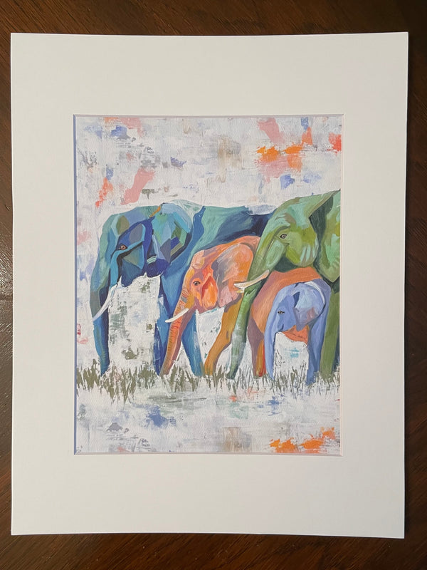 Elephant Family Print