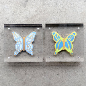 Mini Acrylic Butterfly Green and Blue
