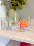 Mini Acrylic Butterfly Pink and Orange